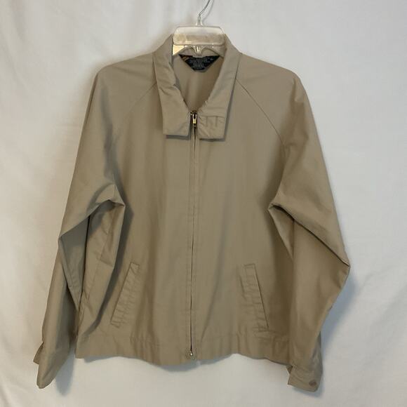 Mens Large Vintage Sears Bomber Jacket Tan 1970’s Full Zip Collared - Picture 1 of 9